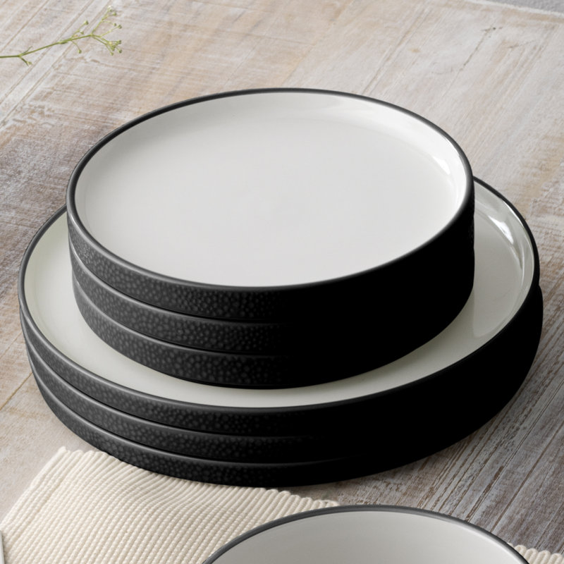 Noritake Colortex Stone 12-Piece Dinnerware Set, Service for 4, Black