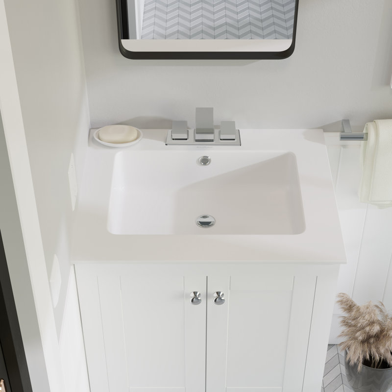 Plateau de meuble-lavabo simple 25 po Voltaire, 4" Centres