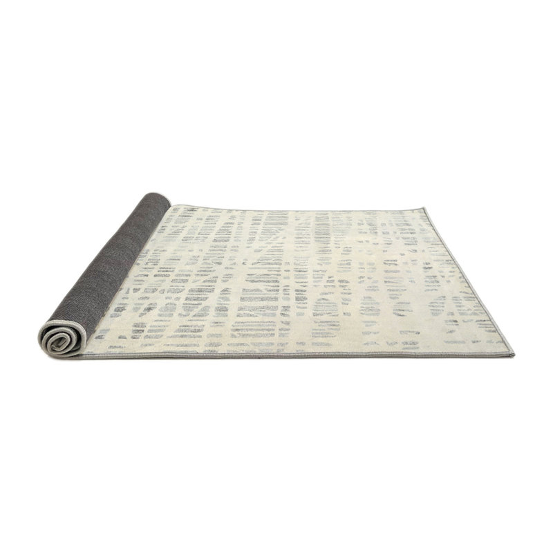 Tapis contemporain brun / beige, Rond 3 pi