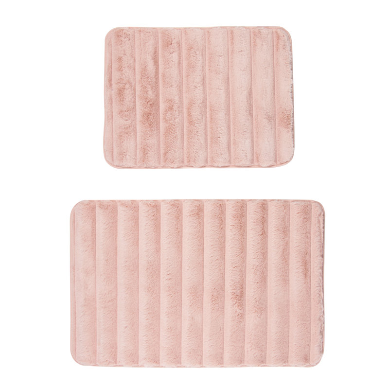 Tapis pour salle de bain Desrosier, Rosé