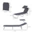 Chaise longue réglable pliante avec abat-jour amovible