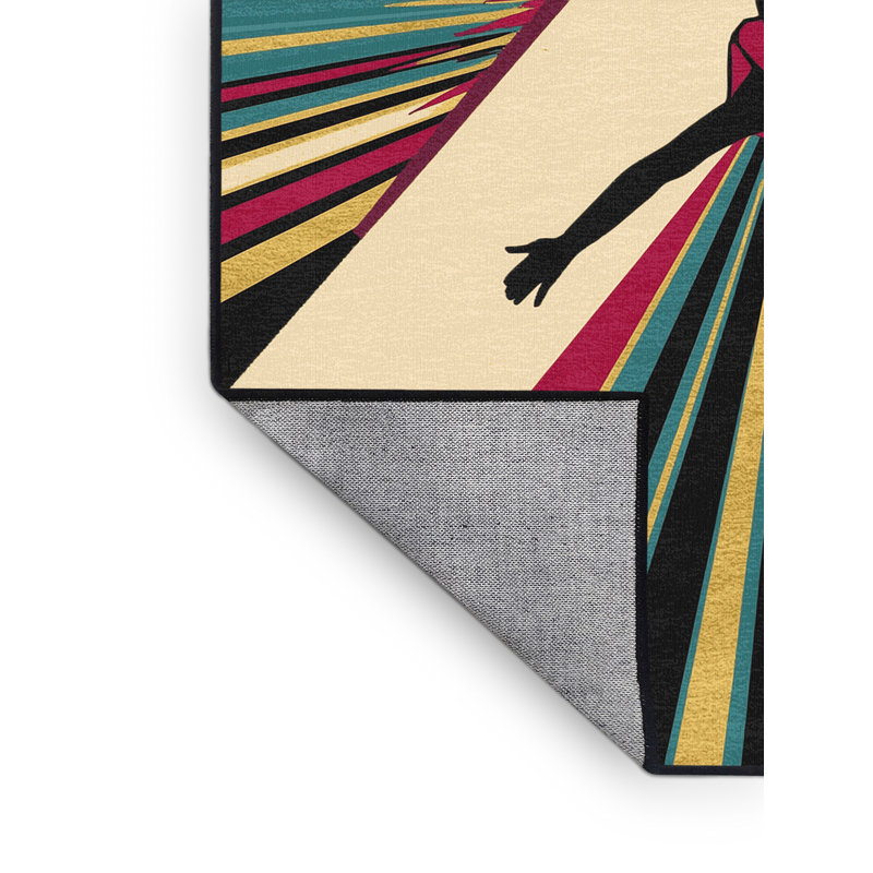 Tapis noir éclectique à motif de cirque éclectique lavable à la machine Osnat, 2 pi x 3 pi