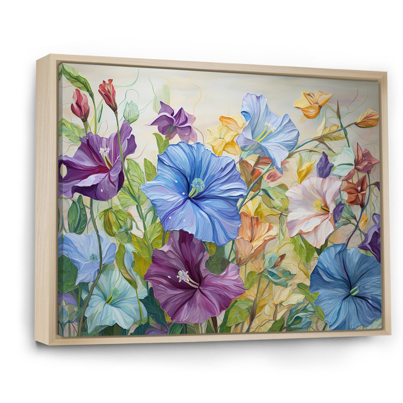 Mauve matin, gloire et fleurs I, Cadre naturel flottant, H 24 po x l 32 po x P 1 po