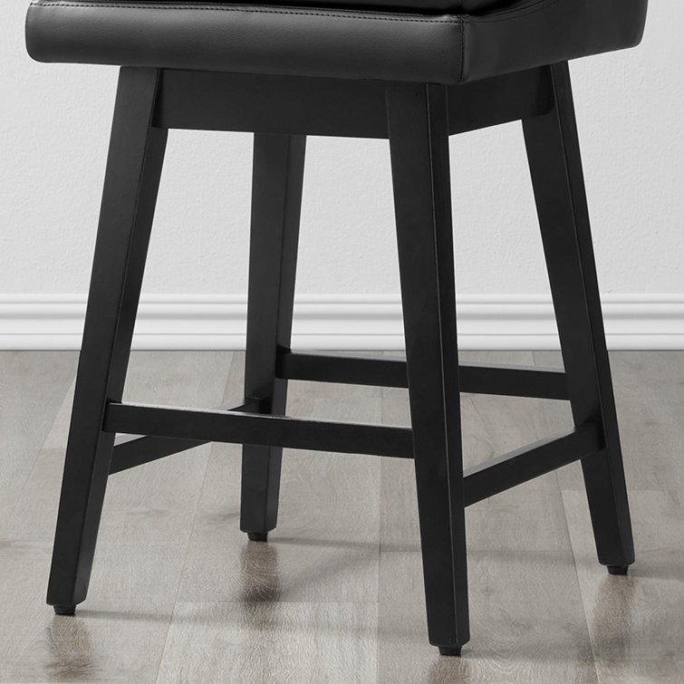 Aleksy Swivel Solid Wood Counter Stool