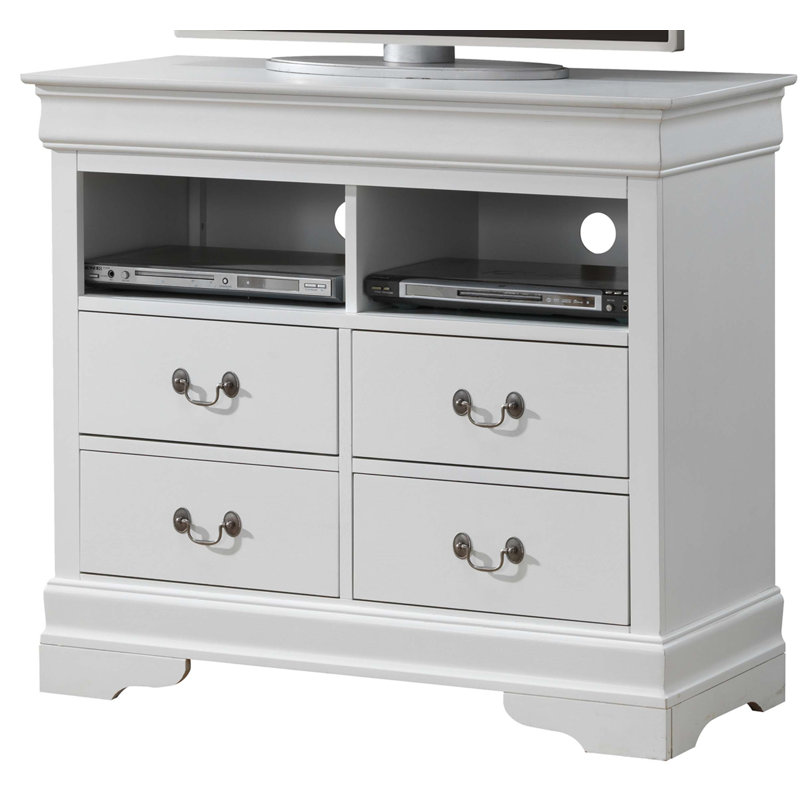 Charmant meuble télé avec rangement, Blanc