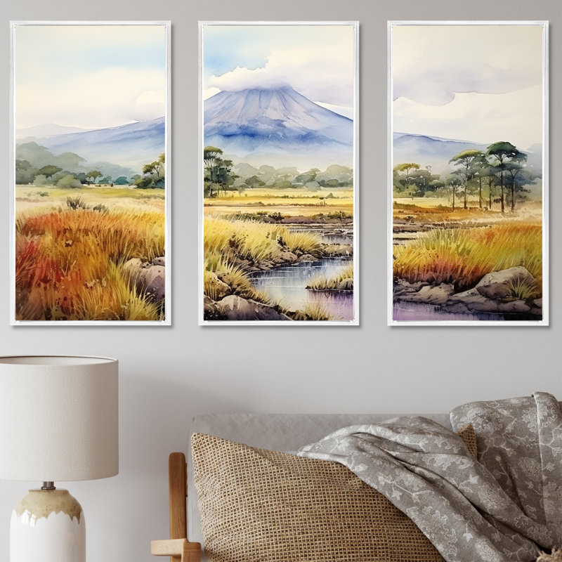 Art mural majestueux, Indonésie, Cadre flottant blanc, H 40 po x l 61 po x P 1 po