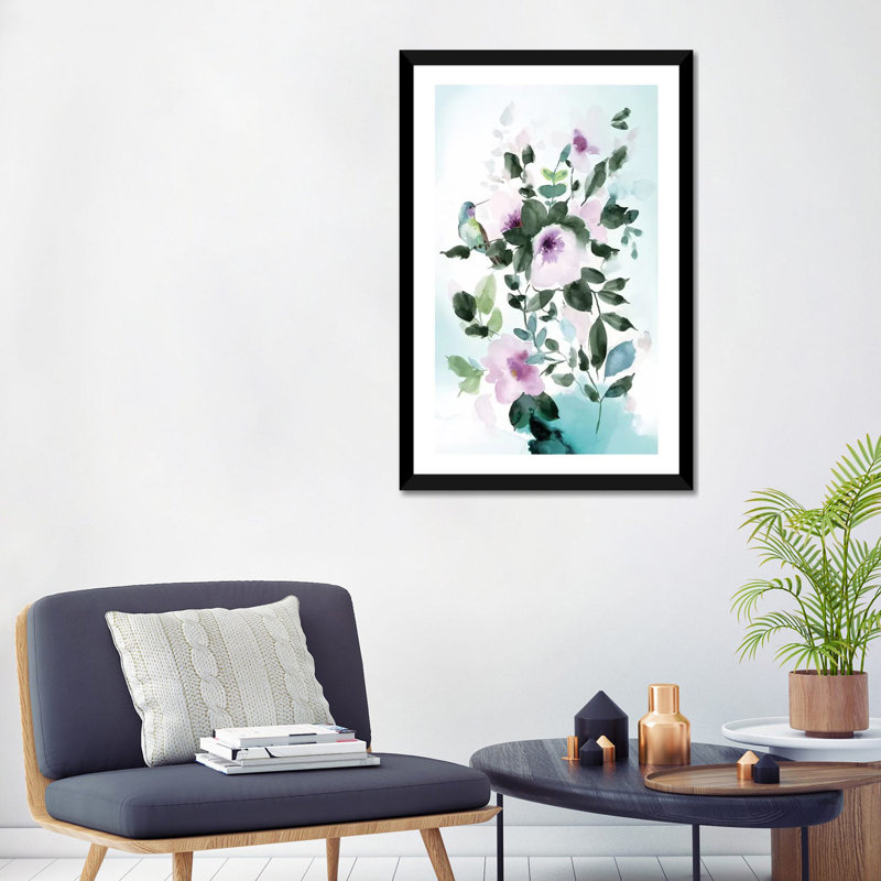 «Believe Bird» par Stephanie Ryan - impression d'art graphique, H 32 po x l 24 po x P 1 po, Blanc, Papier encadré noir