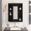 Armoire à pharmacie 35 po x 27,5 po, armoire de rangement murale pour salle de bain, armoire murale moderne avec miroir, armoire à miroir avec 6 tablettes ouvertes (meuble-lavabo non inclus)