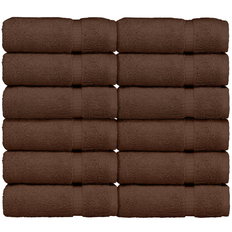100% Cotton Washcloth Towel Set, Cocoa