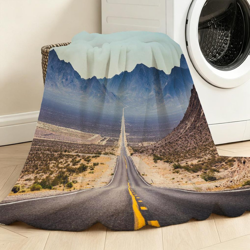 Jeté en molleton transparent ultra doux, imprimé recto Classic of Straight Road, Throw 30" x 40"