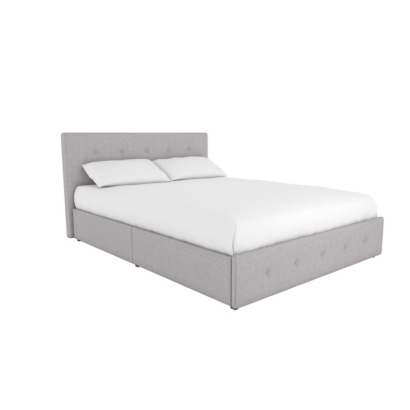 Houchins Upholstered Platform Storage Bed, Full, Gray