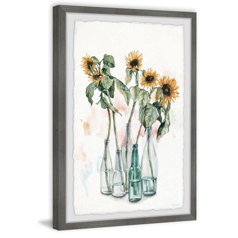 Sunflower And Wilted Leaves II by Parvez Taj - Single Picture Frame Painting, 30cm H x 20cm W