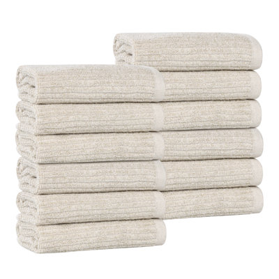 Destin Viscose Cotton Blend Medium Weight Textured Ribbed Face Towels Washcloths