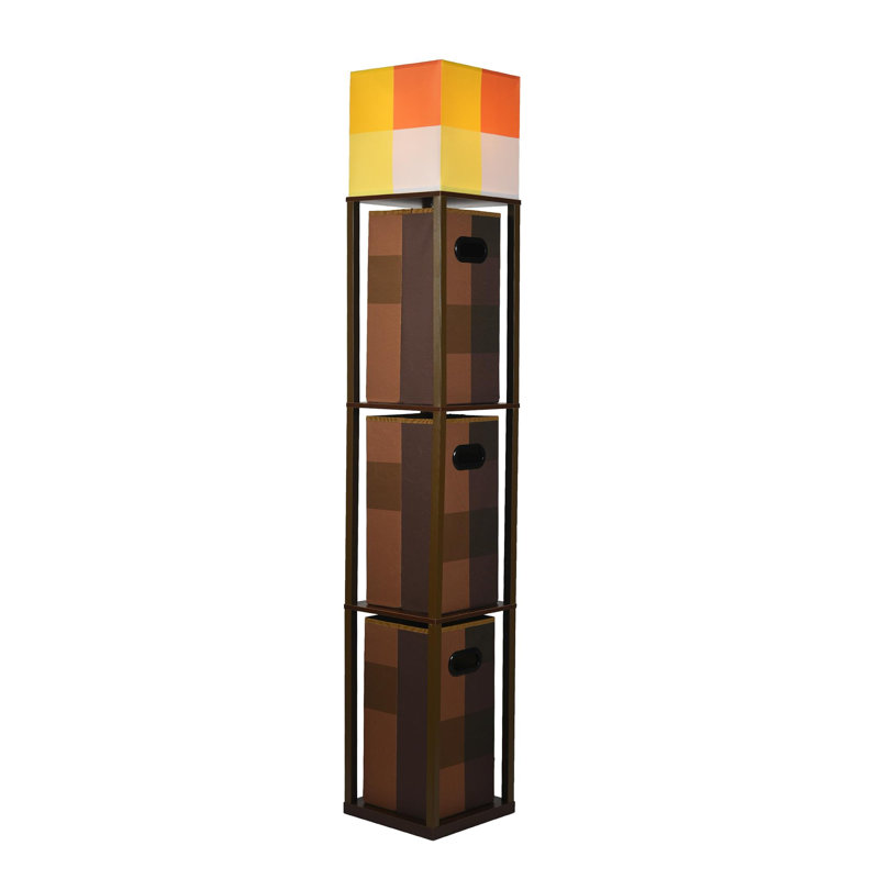 Lampe sur pied et unité de rangement Minecraft Brownstone Torch | 5 pieds de haut
