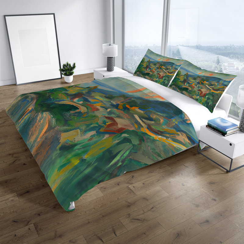 Polyester Abstract Duvet Cover, King Duvet Cover + 2 King Shams