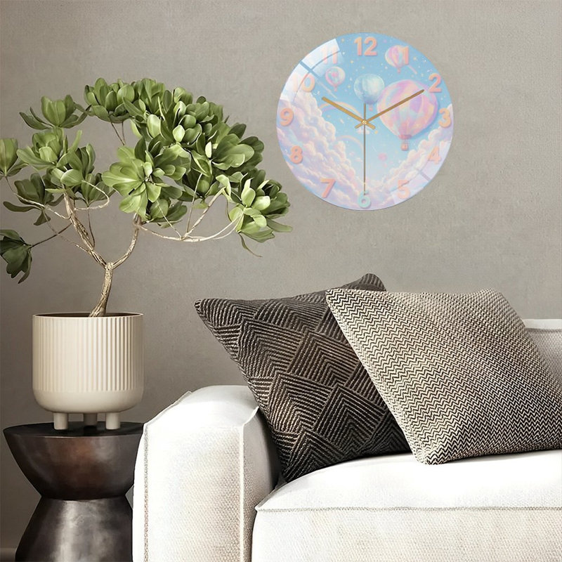 Horloge murale horloge murale en verre 12 "