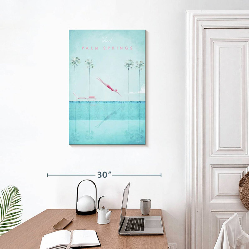 Affiche de voyage rétro Aime Palm Springs, H 30 po x l 20 po