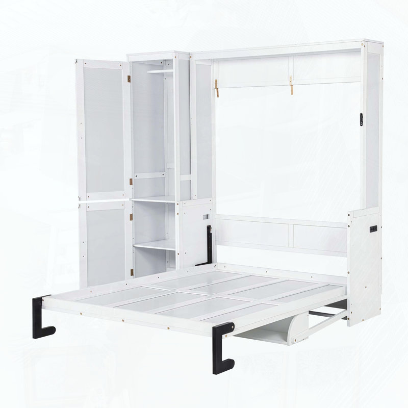 Grand lit escamotable avec garde-robe et bureau