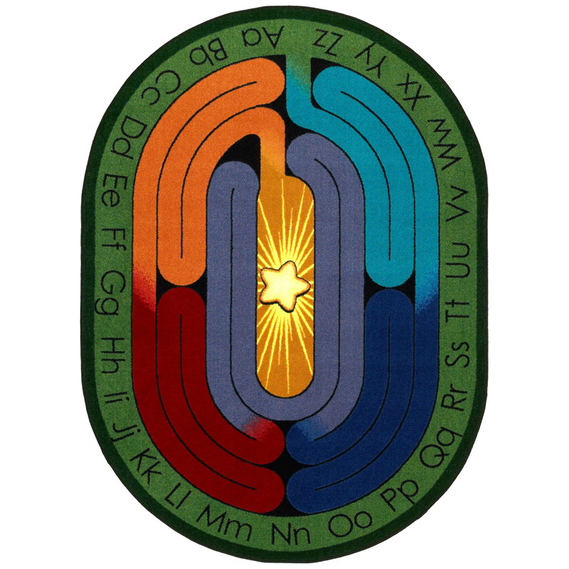 Educational Amazing ABC's Area Rug, Oval 5'4" x 7'8"