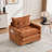 UNITED WE WIN Swivel Barrel Chair - Mid Century Modern Chair, Thick Padded Arm Chair With Solid Metal Base, Comfortable Single Sofa Chair, Swivel Accent Chair For Living Room Bedroom-1229005720