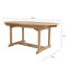 Anjelica Oval Teak Extendable Outdoor Dining Table With Umbrella Hole , 180cm cm W 100cm cm D
