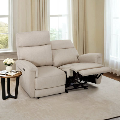 Canapé inclinable électrique 60,2 "avec vibration, double chauffage, appui-tête réglable, tissu