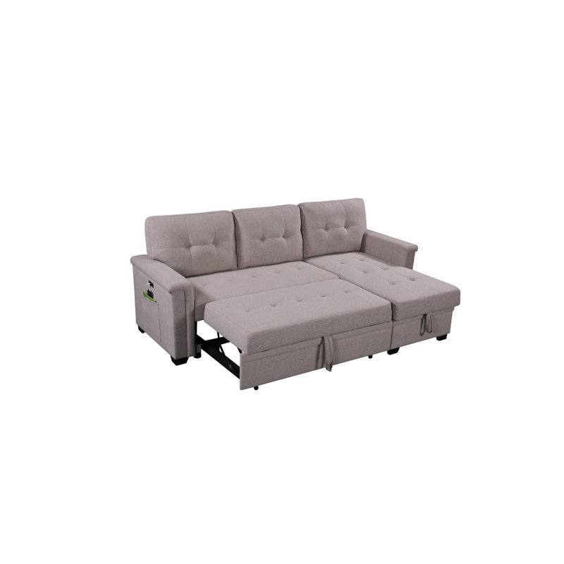 Canapé-lit modulaire réversible Latitude Run® Urban Upmarket, Lin beige
