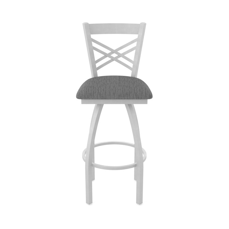 Tabouret tournant 36" Catalina, Nickel anodisé, Tissu - charbon graphique