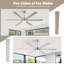 Ventilateur de plafond moderne en bois 66 po avec lumière DEL et télécommande-781583162