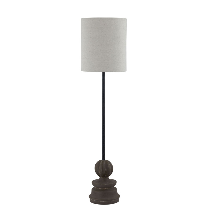 Lampe de commode 41 po avec abat-jour en lin Rae, bronze mat foncé