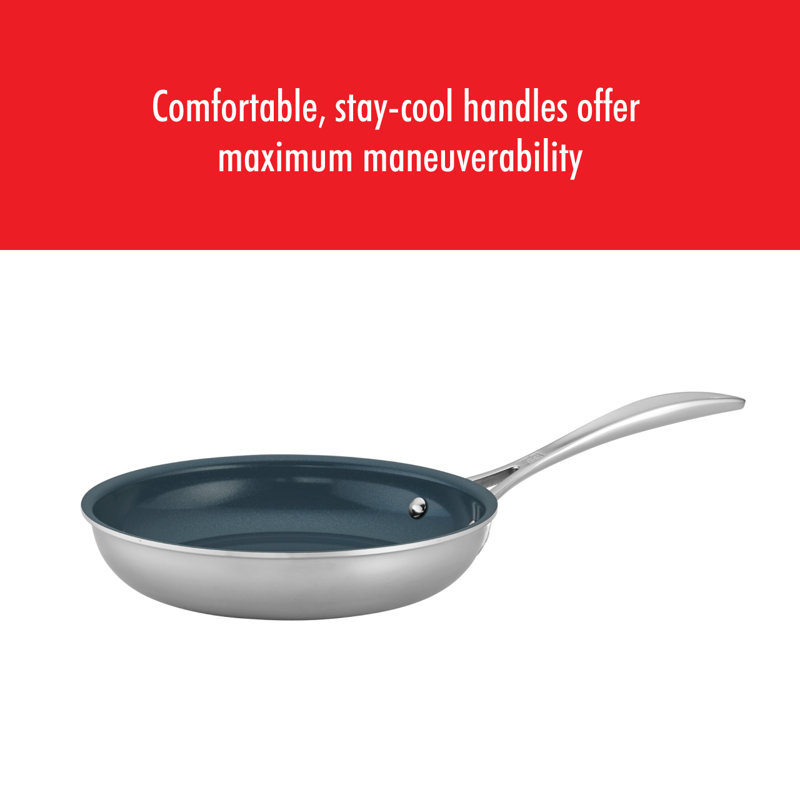 ZWILLING J.A. Henckels Clad CFX Non Stick Stainless Steel Frying Pan, 8"