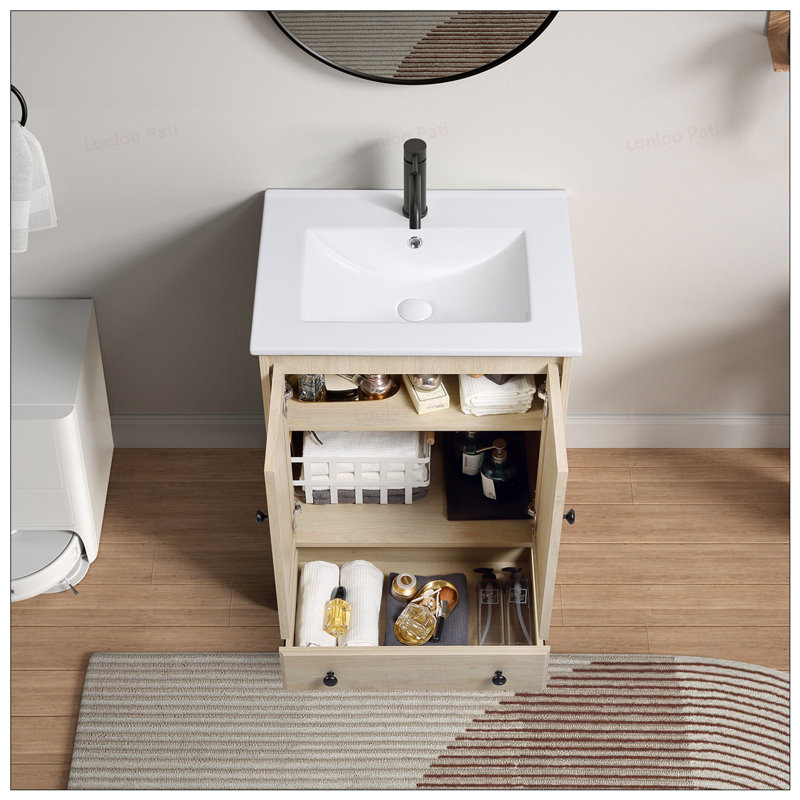 Base de meuble-lavabo en bois 24 po