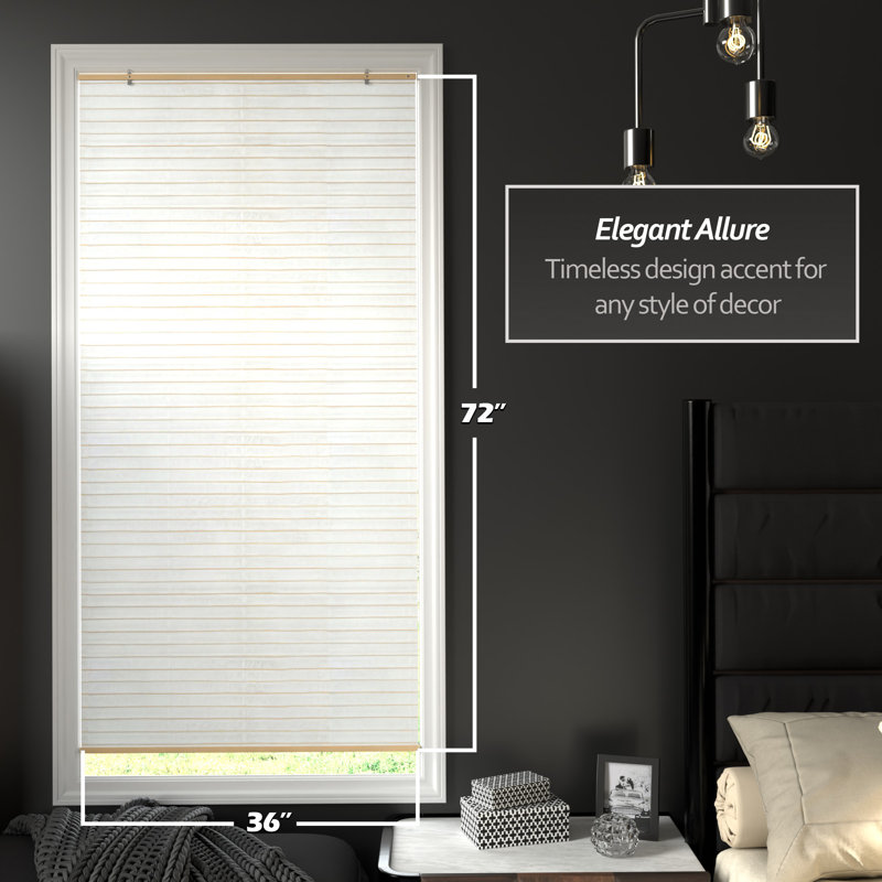 Rice Paper Cordless Window Shade Blinds - White - 48" Wide, 36" W x 72" L