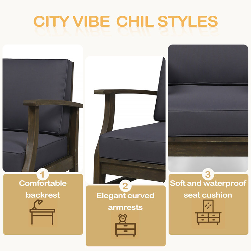 Ensemble de 2 chaises club, Gris, Gris foncé