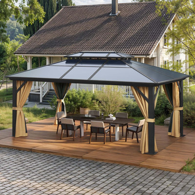 Double Roof With Aluminum Frame Patio Gazebo