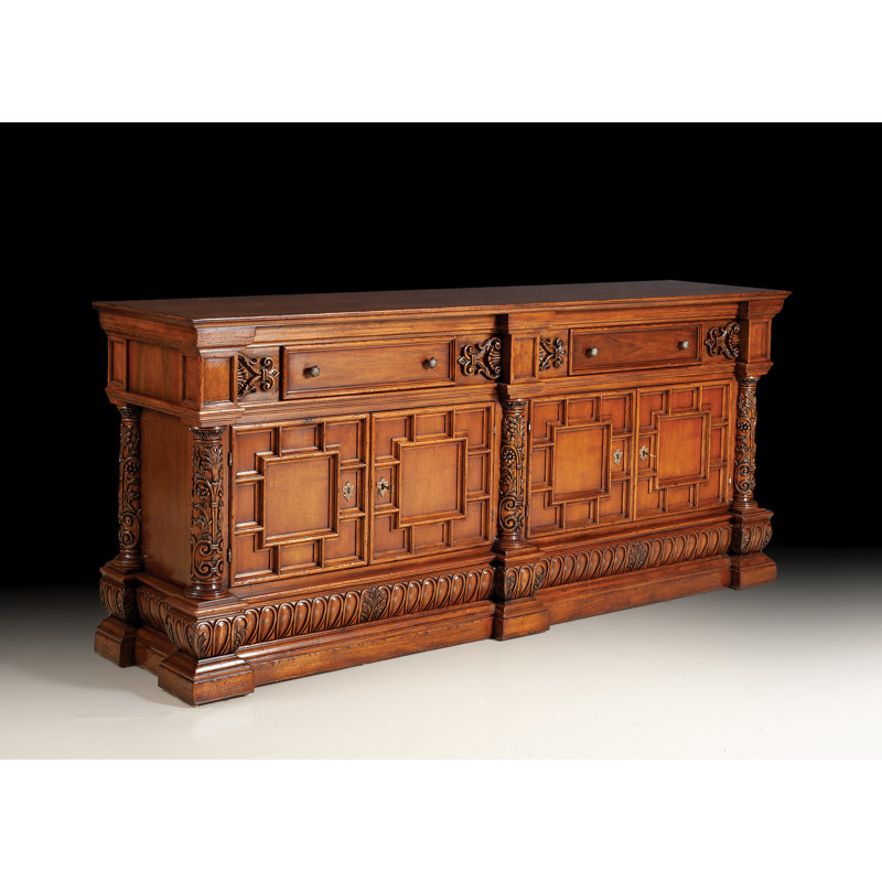 Buffet en bois de noyer 2 tiroirs 96" wide