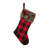 21" Fur Black/Red Buffalo Plaid Stocking