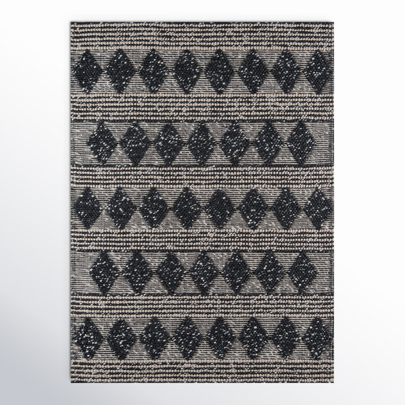 Andes Geometric Area Rug in Charcoal/Beige, Rectangle 8'9" x 11'9"