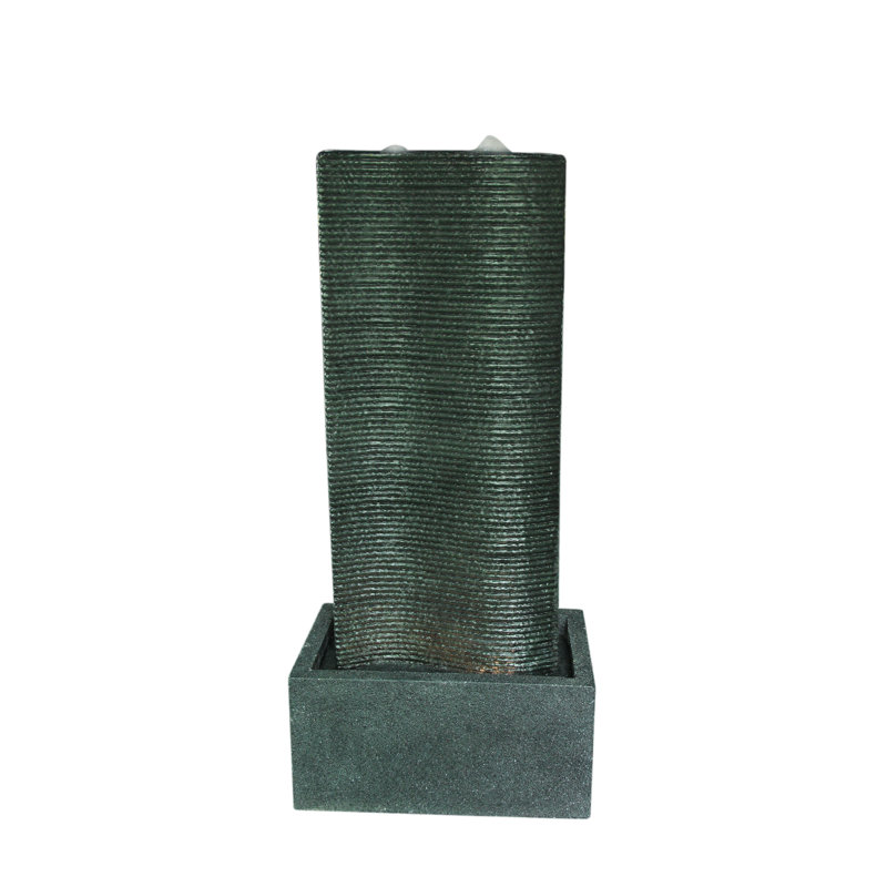 Resin Bubbling S-Shape Floor Fountain with LED Lights