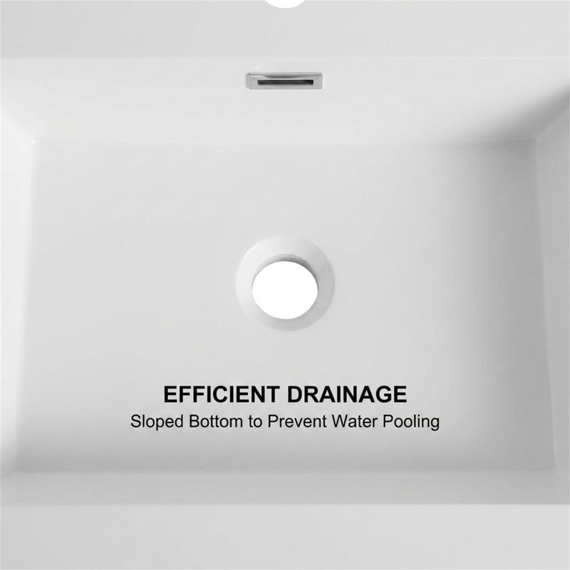 Lavabo de salle de bain 42 po blanc brillant sans armoire
