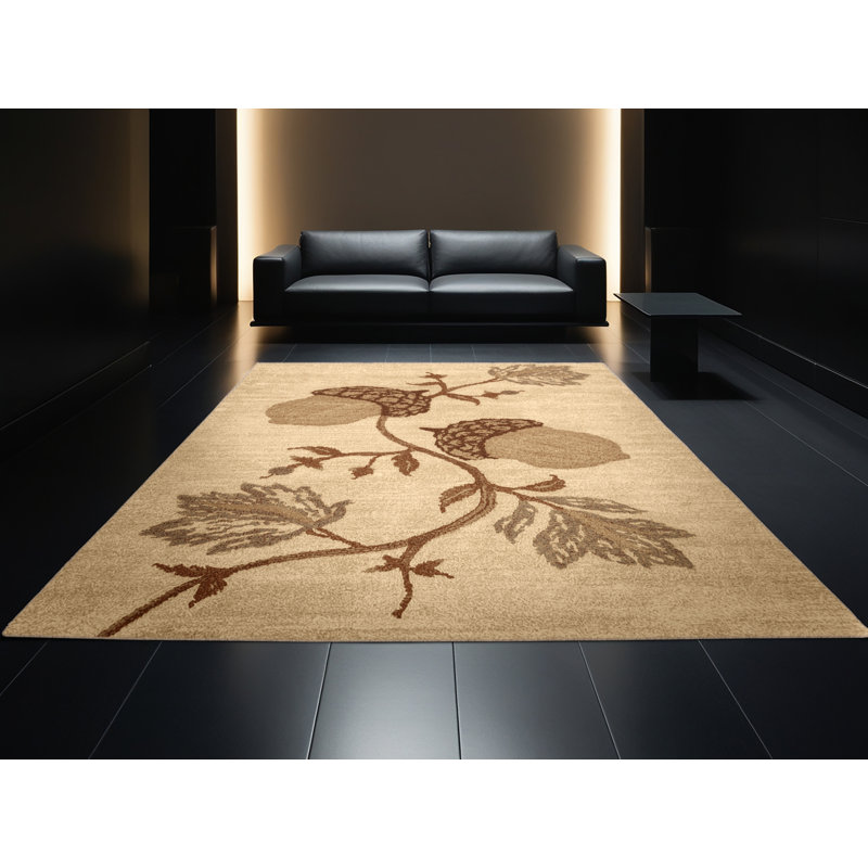Soft Plush Farner Halloween Modern & Contemporary Abstract Area Rug in Brown – Beige Binding, 5x8
