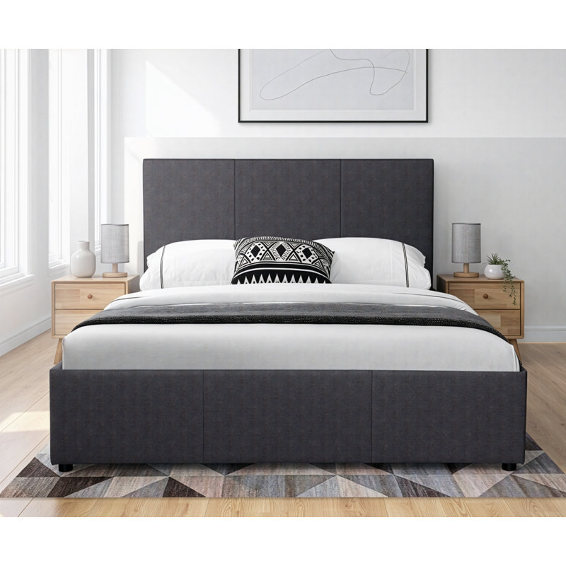 Llyod Upholstered Twill Lift Up Storage Bed, Kingsize (5')