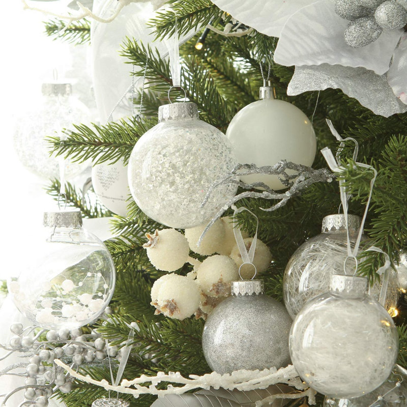 30 pièces de boules de Noël, Blanc