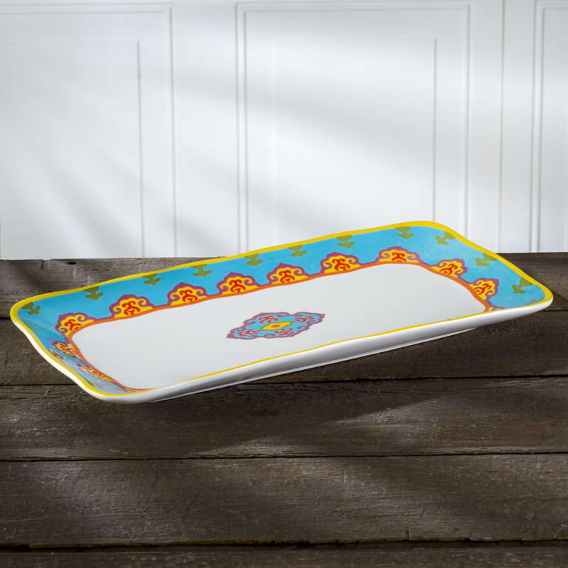 Plateau de service rectangulaire 15,8 pouces Galicia | Plateau apéritif