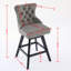  Tabourets de bar pivotants en velours avec pattes en bois et garniture chromée Leisure Style (ensemble de 2)-1301803287