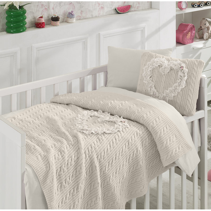 Ensemble de literie pour lit de bébé 6 pièces Euben, Beige