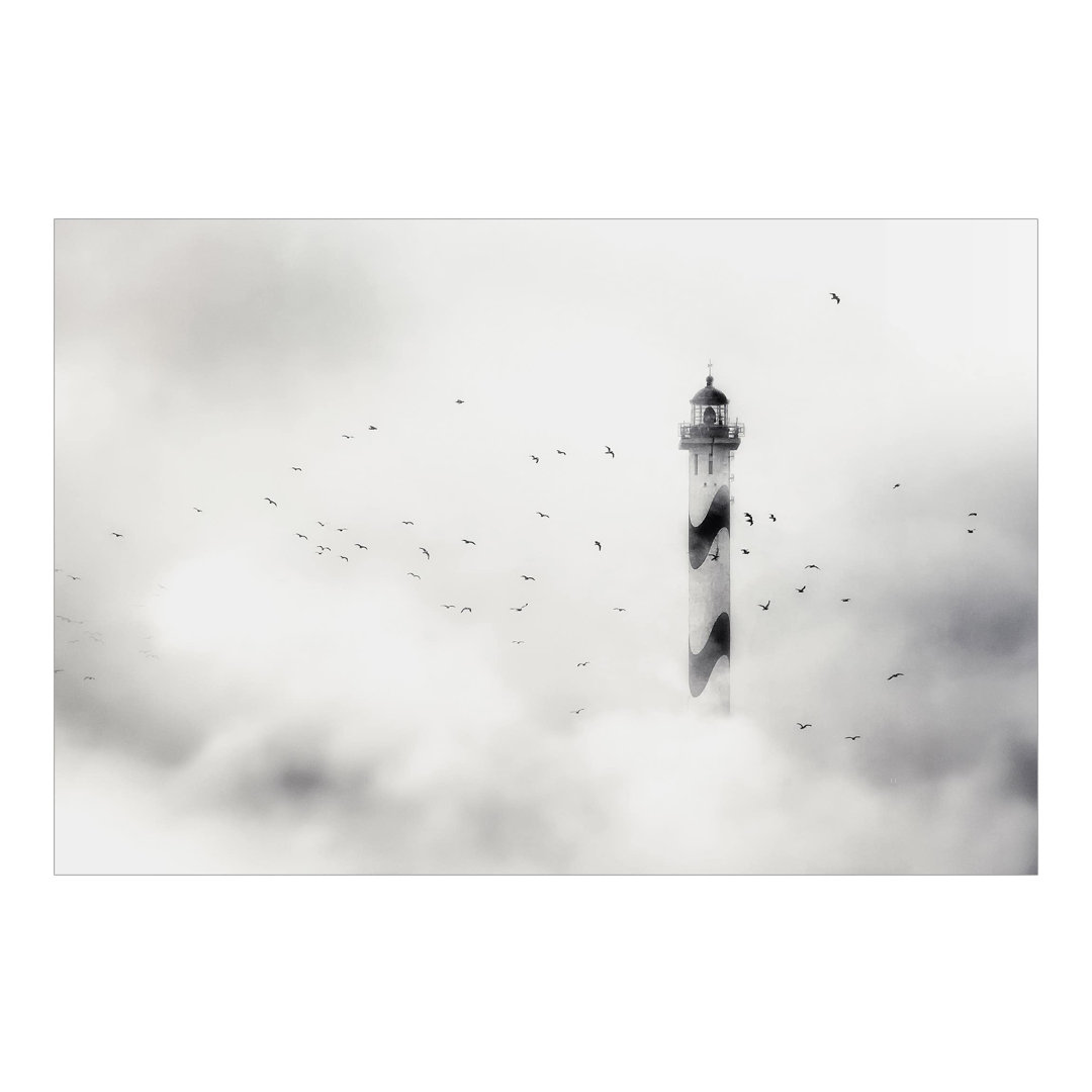 Lighthouse in the Fog 1.9m x 2.88m Textured Matt Peel & Stick Wall Mural