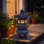 Lanterne solaire japonaise en pierre pour jardin, lampe en résine de style pagode zen avec lumière nocturne douce, décoration pour allée de terrasse, 26 cm