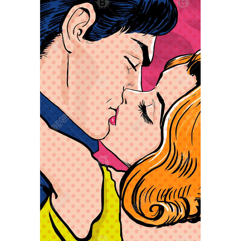 «Pop Art Style Couple» sur toile