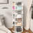 7 Shoe Rack Tower, Rotates Easily, Space Efficient, White Spinning Organizer, Fits Many Objects,